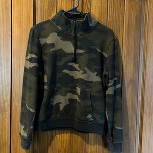 PINK camo half zip up